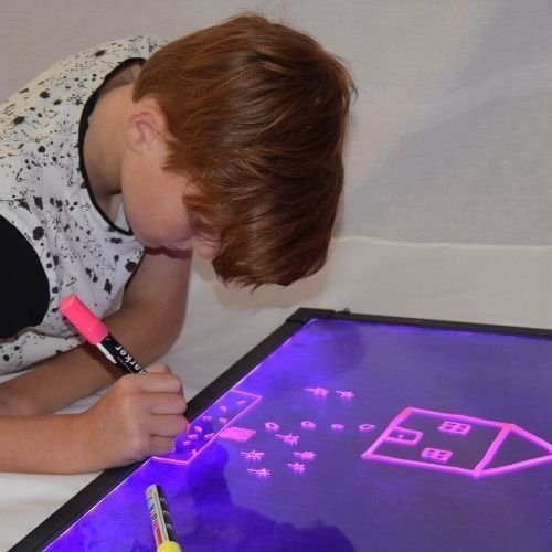 Sensory Illuminated Writing Board, Sensory Illuminated Writing Board,A4 Illuminated Writing Boards 4pk,Sensory light panel,round light panel, school resources, resources for children, reception resources, Sensory Illuminated Writing Board,The Sensory Illuminated Writing Board is a huge sensory neon writing board that lights up in 16 different colours for engaging and collaborative mark making activities. Use washable neon pens to write or draw any design you on the tempered glass panel, easy toThe Sensory I