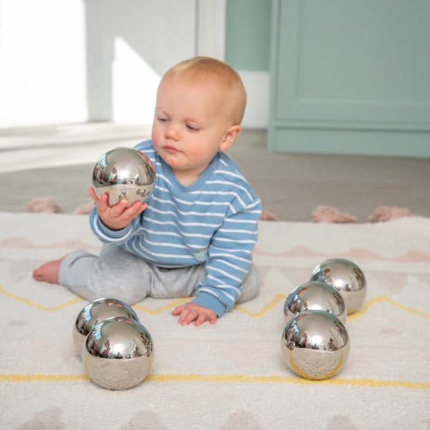 Sensory Reflective Balls Silver Pack of 4, Sensory Reflective Balls Silver Pack of 4,sensory balls,metallic sensory balls,reflective sensory balls, Sensory Reflective Balls Silver Pack of 4,Sensory Reflective Balls Silver Pack of 4 – Engaging Multi-Sensory Play for All Ages Introduce your child to the wonders of reflection and light with the Sensory Reflective Balls Silver Pack of 4. These lightweight, hollow spheres feature a highly reflective metallic surface with a convex mirror effect,Sensory Reflective