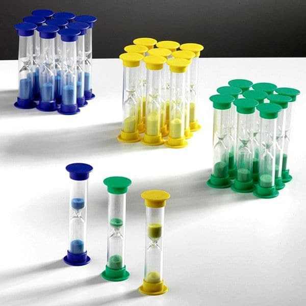 Set of 30 Mixed Mini Sand Timers 1, 3 & 5 Minute, Set of 30 Mixed Mini Sand Timers 1, 3 & 5 Minute,small sand timers,autism sand timer resources,sensory resources,special needs timer resources for classroom, Set of 30 Mixed Mini Sand Timers 1, 3 & 5 Minute,The Pack of 30 Robust Colour Coordinated Sand Timers is perfect for ensuring accurate interval times for individual pupil use. Whether in science or mathematics lessons, these sand timers are an ideal tool for teachers and students alike.This set includes