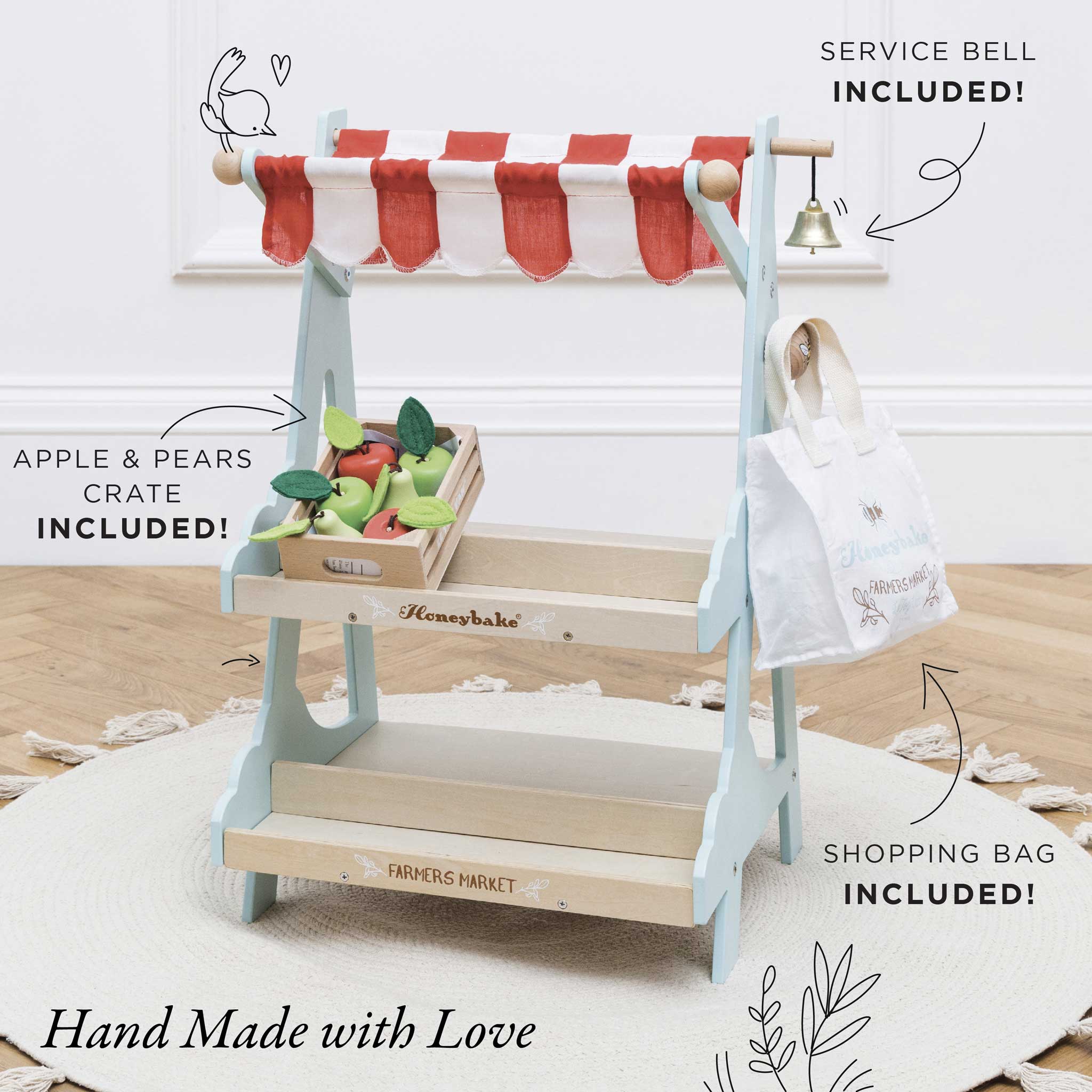 Shop & Cafe Roleplay Set, Shop & Cafe Roleplay Set,pretend play shop,pretend play cafe,wooden toys, Shop & Café Market Stand – A Multi-Award-Winning Role-Play Delight! Let little entrepreneurs step into a world of make-believe retail and hospitality with the Shop & Café Market Stand—a beautifully crafted 2-in-1 wooden play set that transforms between a bustling café and a charming market stall! Designed by skilled toy makers, this multi-award-winning play set is an essential addition to any playroom, offeri