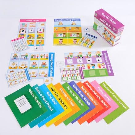 Social Skills Development Card Game, Social Skills Development Card Game,Social skills resources,emotion resources, emotional resources, EYFS social skills resources, Social Skills Development Card Game,Social Skills Development Card Game Encourage essential social skills in children with the Social Skills Development Card Game set. This engaging and interactive tool is designed to foster communication, social interaction, and understanding of appropriate behaviours through fun and educational play. SocialS