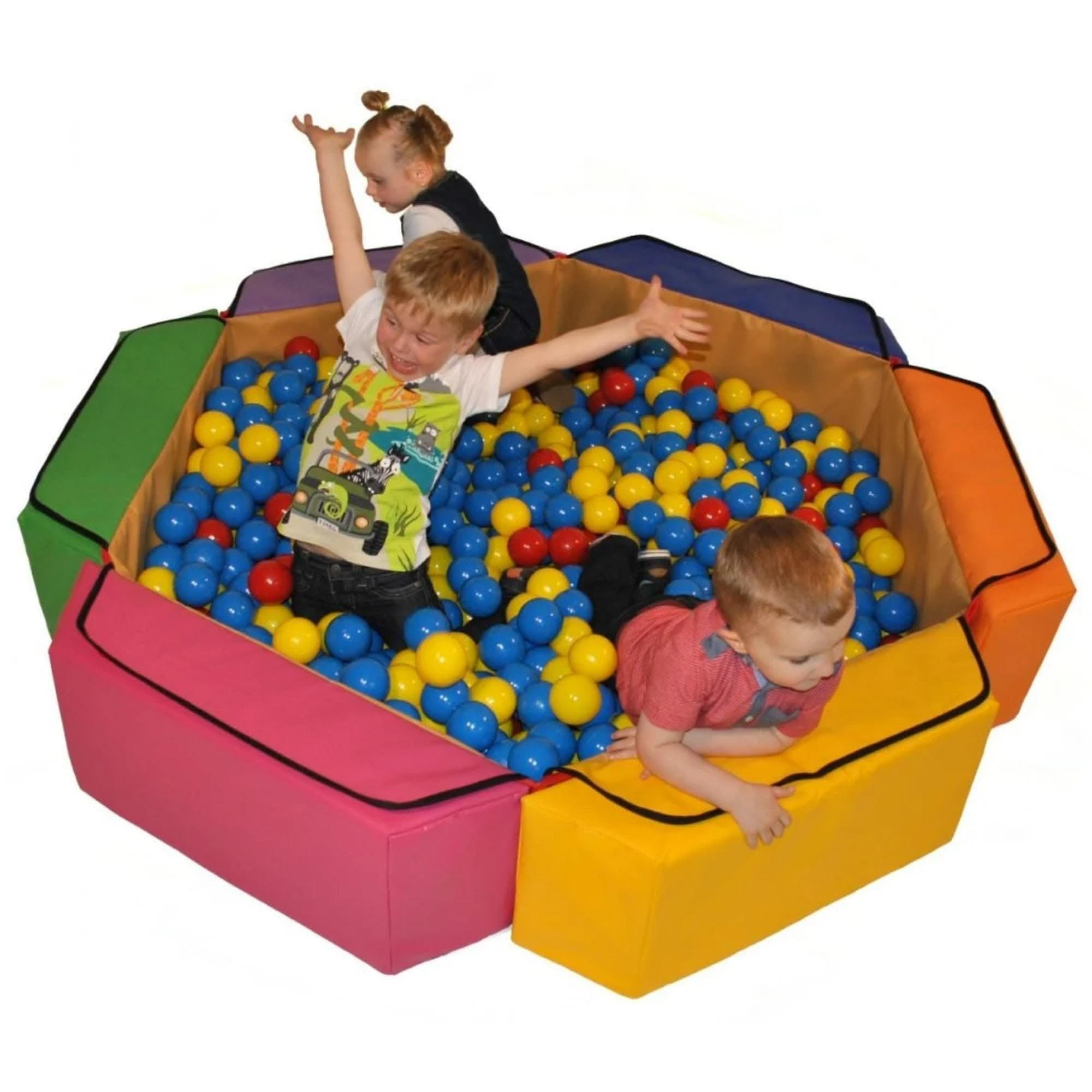 Soft Play Large Hexagonal Ball Pool with 500 Balls, Soft Play Large Hexagonal Ball Pool with 500 Balls,Toddler Ball Pool Large,large Ball Pool,Ball pit,sensory ball pool,ball pit for children,childrens ball pool,large ball pool, Soft Play Large Hexagonal Ball Pool with 500 Balls,The Hexagonal Ball Pool comes in two sizes and is ideal for any nursery. It can be assembled in seconds using Velcro fixings and provides hours of fun. When not being used as a ball pool, the blocks provide extra fun as a constructi