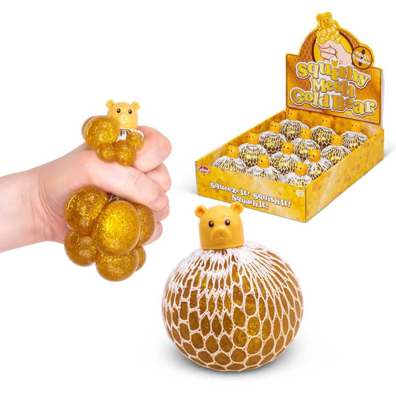 Squishy Mesh Pet Gold Bear, Squishy Mesh Pet Gold Bear,Squishy Mesh Ball Fidget Toy,Mesh Ball,Mesh ball toy, squeezy mesh ball,tactile toys, Squishy Mesh Pet Gold Bear,Squishy Mesh Pet Gold Bear – A Sensory Toy with a Cute Twist Meet the Squishy Mesh Pet Gold Bear, a charming and captivating sensory toy that combines stress relief with a touch of cuteness. This gel-filled ball is encased in a soft net mesh and topped with an adorable golden bear head, making it as delightful to lookSquishy Mesh Pet Gold Bea