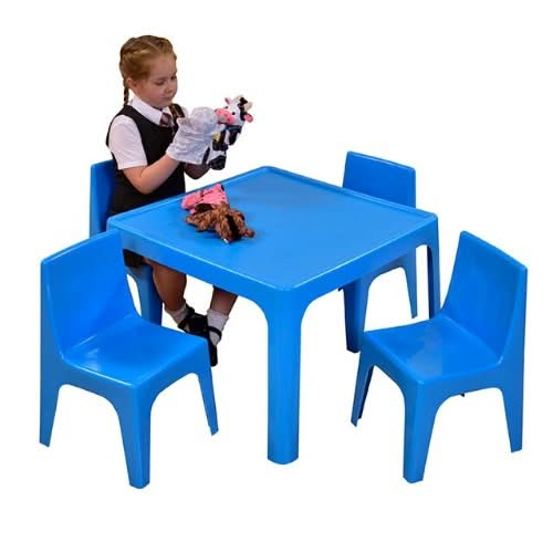 Stackable Chairs And Tables - Blue, , Stackable Chairs And Tables - Blue,The Stackable Chairs And Tables are a versatile, colourful table and chairs set which are suitable for both indoor and outdoor use. The Stackable Chairs And Tables are stackable and easy to wipe clean. Rounded edges and a table lip to contain spills and prevent things rolling off. Each chair can hold the weight ofThe Stackable Chairs And Tables are a versatile, colourful table and chairs set which are suitable for both indoor and outdo