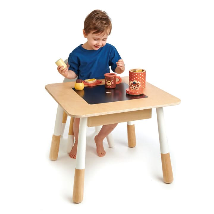 Tenderleaf Toys Forest Table And Chairs, Tenderleaf Toys Forest Table And Chairs,Tenderleaf Toys Wooden Forest Table,Childrens art table,toddler table,toddler wooden table, Tender Leaf Forest Table and Chairs – A Charming and Practical Wooden Furniture Set The Tender Leaf Forest Table and Chairs is a beautifully designed wooden furniture set, perfect for play, creativity, and learning. Designed for children aged 3 to 6 years, this stylish and sturdy table and chair set offers a charming yet functional space