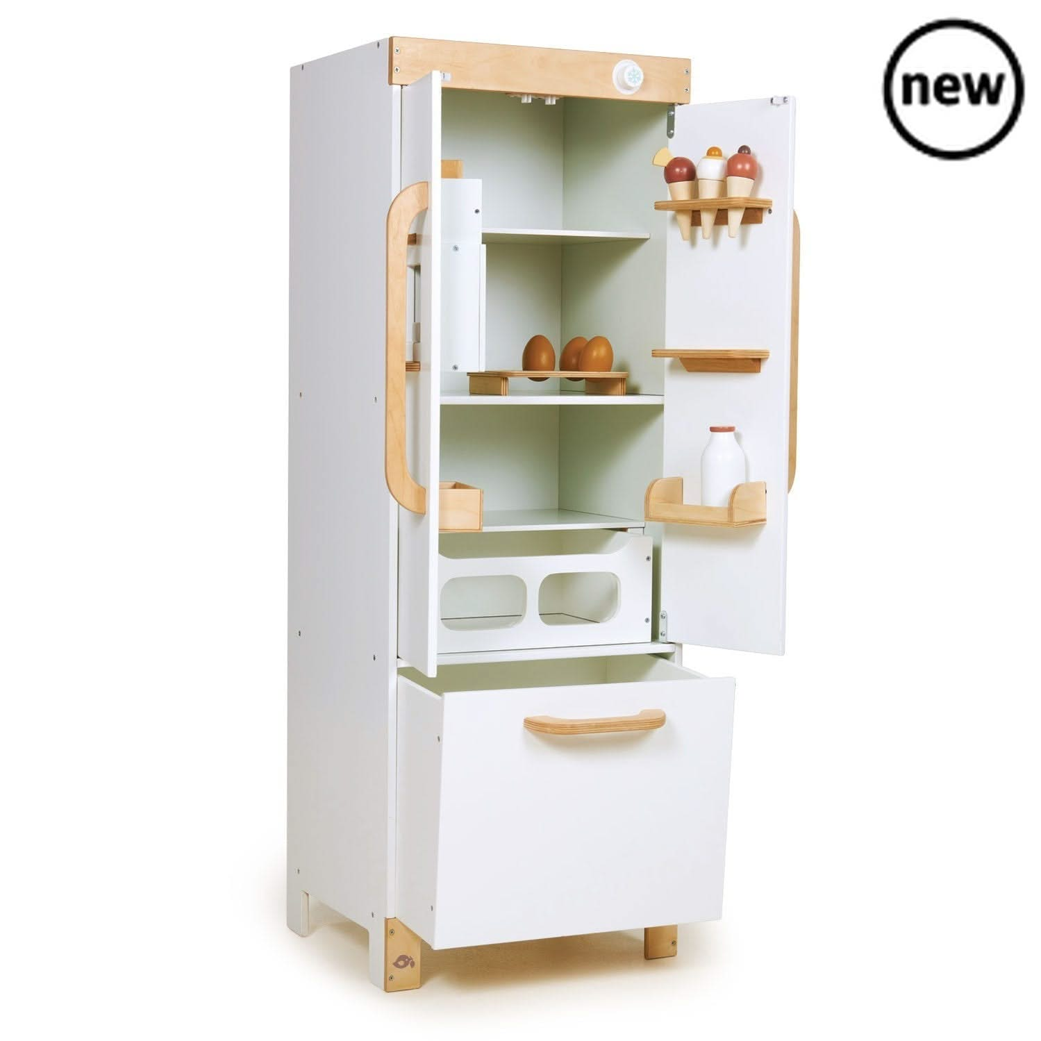 Tenderleaf Toys Wooden Refrigerator, Tenderleaf Toys Wooden Refrigerator,Wooden Toys,Tenderleaf, Tenderleaf Toys Wooden Refrigerator,Tenderleaf Toys Wooden Refrigerator Bring a cool touch of fun to your child's playtime with the Tenderleaf Toys Wooden Refrigerator. Perfectly designed to complement any play kitchen, this stylish white fridge-freezer is both practical and exciting, offering hours of imaginative role-play for little ones. TheTenderleaf Toys Wooden Refrigerator Bring a cool touch of fun to your