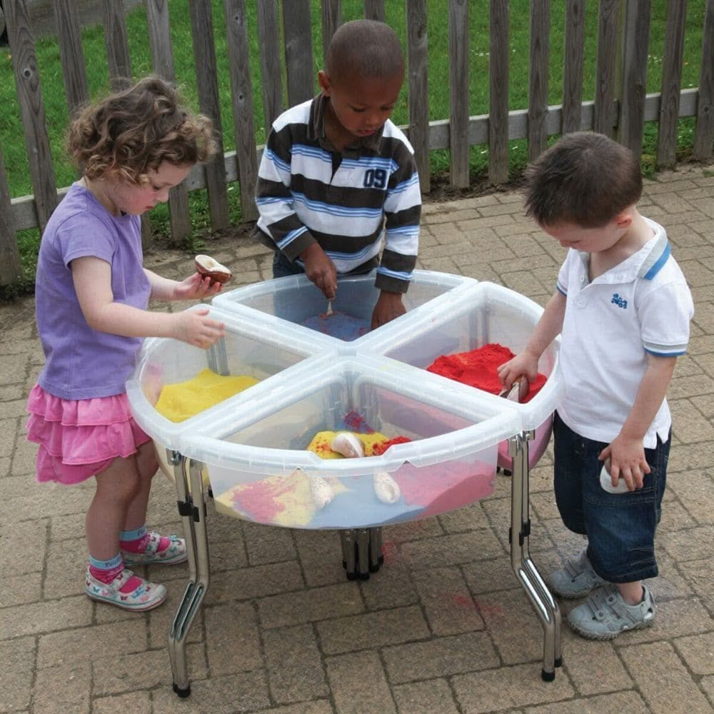 TickiT Exploration Circles Set Clear, TickiT Exploration Circles,Exploration Circle Set Clear Trays,childrens water tray table,childrens sand and water tray table,school water table,sensory play table, TickiT Exploration Circles Set Clear,Our TickiT Exploration Circles Set offer a great way for your child to play, examine and explore a range of different tactile materials, objects and natural treasures. The 4 quadrant trays come in a clear design.The TickiT Exploration Circles can be filled with a variety o