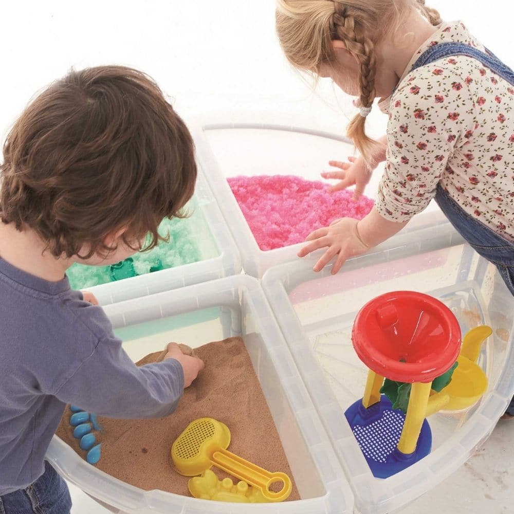 TickiT Exploration Circles Set Clear, TickiT Exploration Circles,Exploration Circle Set Clear Trays,childrens water tray table,childrens sand and water tray table,school water table,sensory play table, TickiT Exploration Circles Set Clear,Our TickiT Exploration Circles Set offer a great way for your child to play, examine and explore a range of different tactile materials, objects and natural treasures. The 4 quadrant trays come in a clear design.The TickiT Exploration Circles can be filled with a variety o