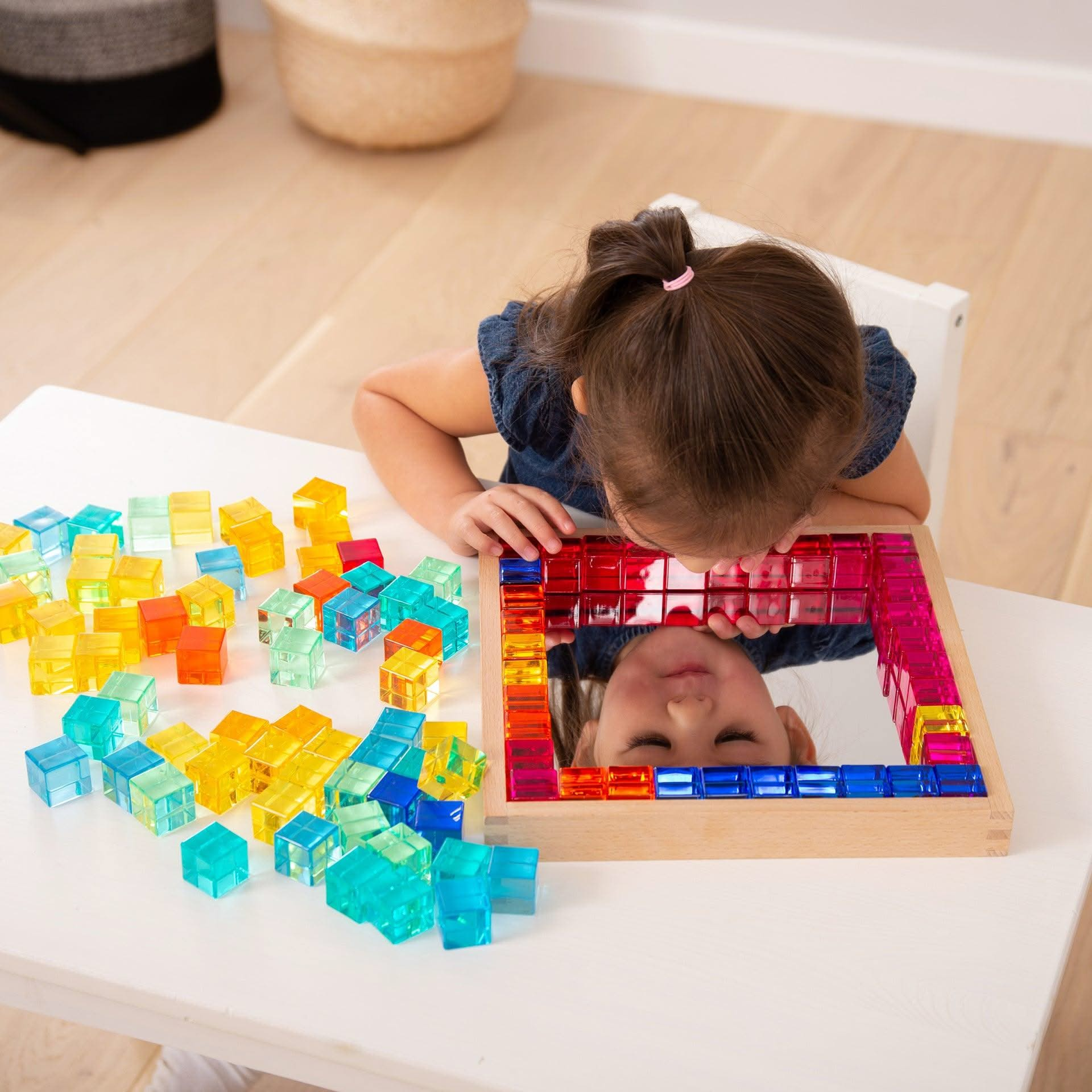 TickiT Gem Cube Mirror Tray, TickiT Gem Cube Mirror Tray,TickiT Toys,TickiT Resources,TickiT Mirror tray,TickiT mirrors, TickiT Gem Cube Mirror Tray,TickiT® Gem Cube Mirror Tray – A Colourful and Captivating Learning Tool for Young Minds Introduce your child to the joy of discovery and creative play with the TickiT® Gem Cube Mirror Tray. This beautifully designed set includes 100 sparkling gem cubes in a sturdy, high-quality beechwood tray, making it both anTickiT® Gem Cube Mirror Tray – A Colourful and Cap