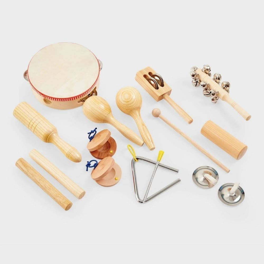 TickiT Percussion Set, TickiT Percussion Set,10 piece Band Percussion Set,children's Percussion Set,early years music set,musical instruments for children,musical toys,children's Percussion Set,sensory music set,sensory music hamper,sensory music kit, Introducing the TickiT® Percussion Set, the perfect starter kit for anyone exploring the world of rhythmic sounds. This set of 10 percussion instruments will ignite your musical creativity and keep you entertained for hours.The TickiT® Percussion Set includes 