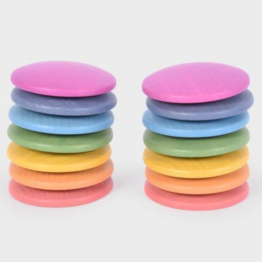 TickIT Rainbow Wooden Discs, TickIT Rainbow Wooden Discs,TickIT resources, Tickit discount code,Rainbow wooden toys,rainbow wooden resources,traditional wooden toys,childrens wooden toys,durable wooden toys,educational wooden toys, TickIT Rainbow Wooden Discs,The TickiT® Rainbow Wooden Discs are a charming set of smooth beechwood discs finished in the vibrant colours of the rainbow, showcasing a natural woodgrain texture that gives each disc a unique look. Crafted with a rounded top and a flat base, these d