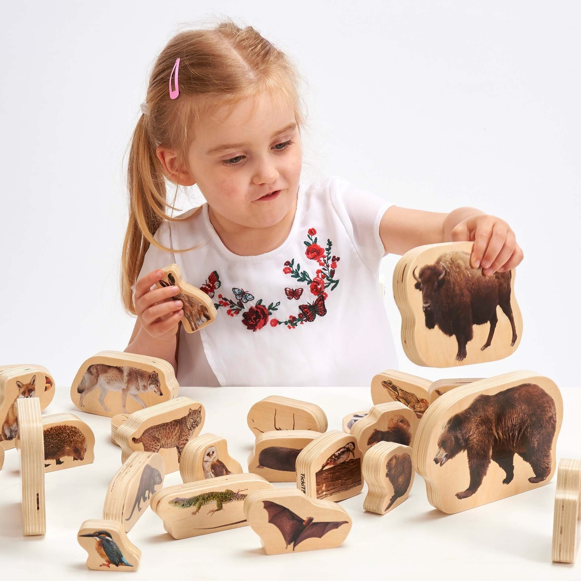 TickiT Wooden Forest Animal Blocks, TickiT Wooden Forest Animal Blocks,Wooden Forest Animal Blocks.TickIT toys,Wooden block toys, TickiT Wooden Forest Animal Blocks,TickiT® Wooden Forest Animal Blocks introduce children to the captivating world of forest, river, and woodland animals through realistic, double-sided photographic images. This versatile educational tool helps young learners build familiarity with animal characteristics, behaviours, and habitats, sparkingTickiT® Wooden Forest Animal Blocks intro