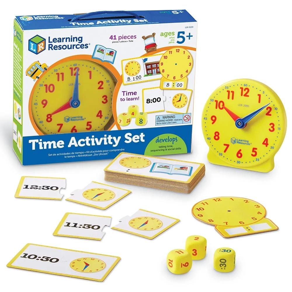 Time Activity Set, Time Activity Set, Learning Resources Time Activity Set,Classroom timers, Time telling resources, learn to tell the time resources, EYFS time resources, ks1 time resources, Time Activity Set,The Time Activity Set helps young learners to master time telling with these fun, hands-on activities and teaching resources. It’s time to learn all about time. Help your class build time-telling skills with this classroom-ready activity set that’s ideal for small group play.The Time Activity Set help