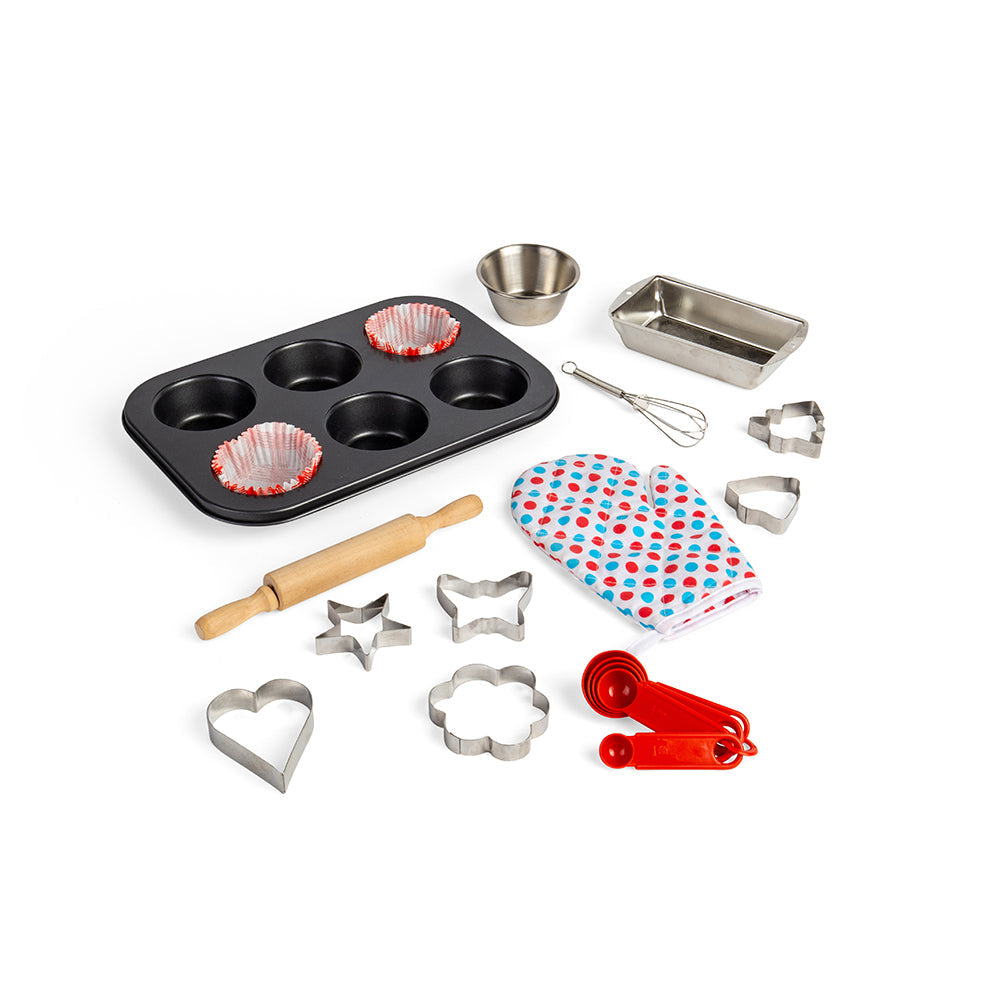 Top Young Chefs Baking Set, Top Young Chefs Baking Set,Bigjigs Young Chefs Baking Set,pretend play kitchen toys,kitchen toys,pretend play household,children's imaginative play ideas, Young Chefs Baking Set – Perfect for Budding Bakers! Inspire your little one to explore the joy of baking with the Young Chefs Baking Set! This comprehensive 23-piece kit provides all the essential tools for young bakers to get creative in the kitchen, whether they’re engaging in imaginative role play or helping out with real b