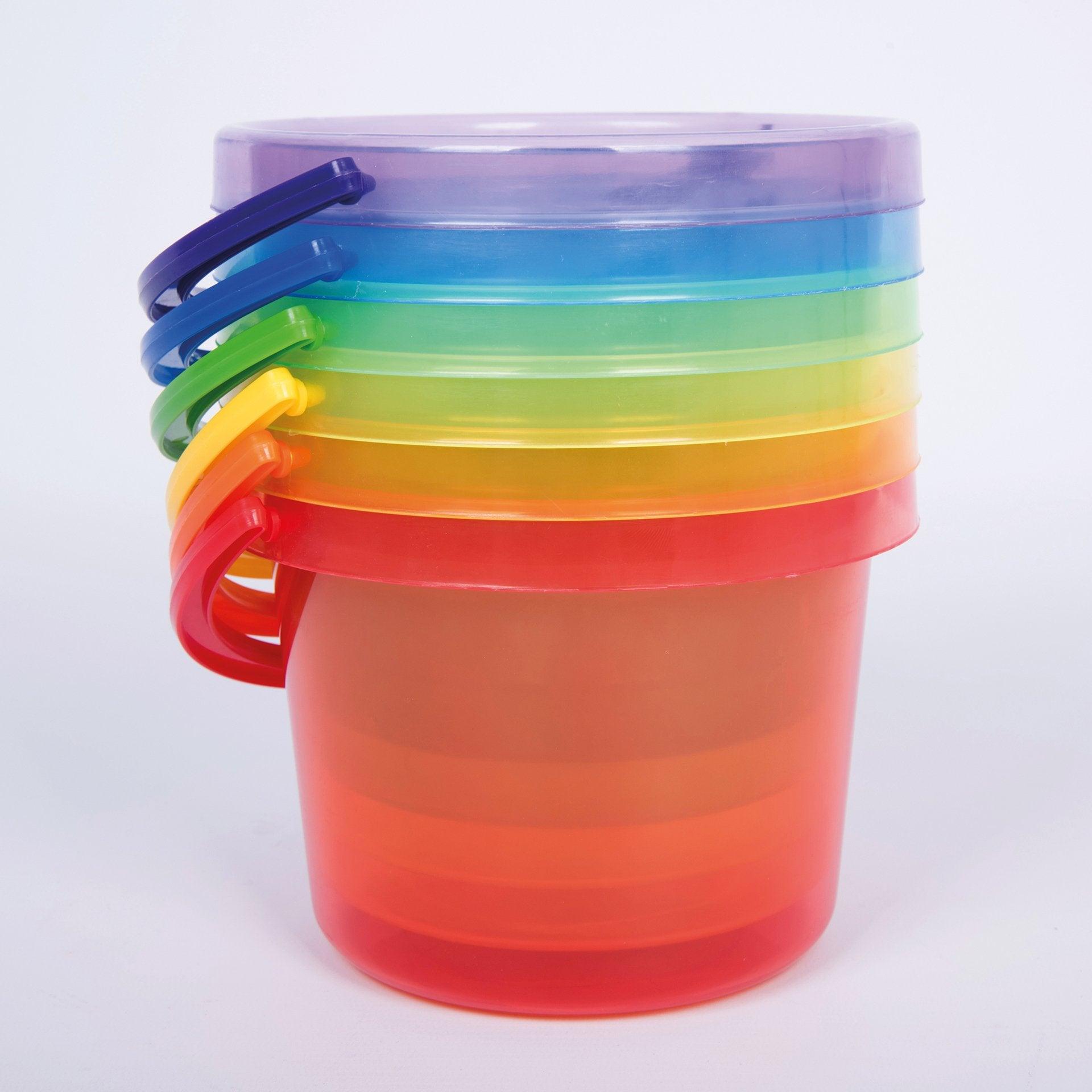 Translucent Colour Bucket Set 6 Pack, Translucent Colour Bucket Set,6 Pack Translucent Colour Bucket Set,TICK IT COLOUR BUCKETS,Light panel resources,sensory light panel resources,light box resources,Sensory light box resources toys, Translucent Colour Bucket Set 6 Pack,Our TickiT® Translucent Colour Bucket Set will provide your child with endless fun as they are the perfect size for little hands to stack and carry them. The Translucent Colour Bucket Set is ideal for messy play, exploring sand and water pla