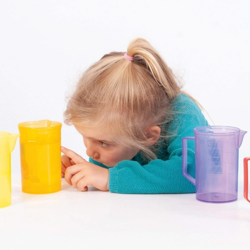 Translucent Colour Jug Set Set of 6, 6 Pack Translucent Colour Jug Set,Translucent light panel toys Set.Light panel sensory resources,sensory light panel resources,light box resources,classroom Sensory light box resources toys, Translucent Colour Jug Set Set of 6,Discover a World of Learning and Fun with Our TickiT® Translucent Colour Jug Set! Introduce your child to the fascinating world of colours, measurements, and tactile experiences with our TickiT® Translucent Colour Jug Set. Designed with young learn