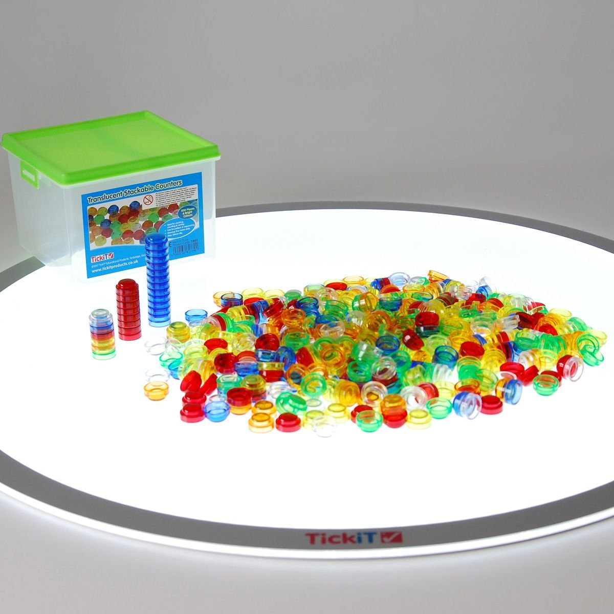 Translucent Stackable Counters 500 Piece, Translucent Stackable Counters 500 Piece,Transparent Numbers,light panel resources,light exploration primary school,primary school resources,light and sound resources for schools, Translucent Stackable Counters 500 Piece,The Translucent Stackable Counters set, with 500 colourful acrylic pieces, is a versatile resource for developing essential early skills. These stackable counters come in six vibrant colours, making them ideal for counting, sorting, sequencing, and 