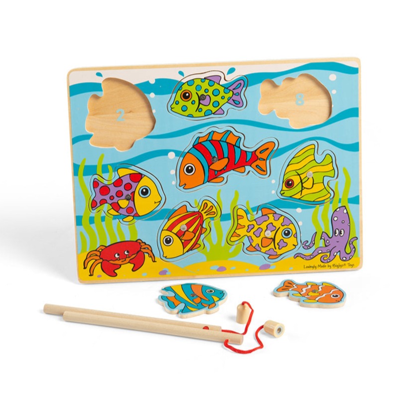 Tropical Magnetic Fishing Game, Tropical Magnetic Fishing Game,Wooden fish game, Matching fish game, developmental skills, motor-skills, gross motor skills, vestibular and proprioception toys, Tropical Magnetic Fishing Game,The brightly coloured Tropical Magnetic Fishing Game can be hooked up by a magical, magnetic rod and once they're safely attached, they can be placed back onto the wooden board.The Tropical Magnetic Fishing Game requires skill and concentration as each fish needs to be placed back into t