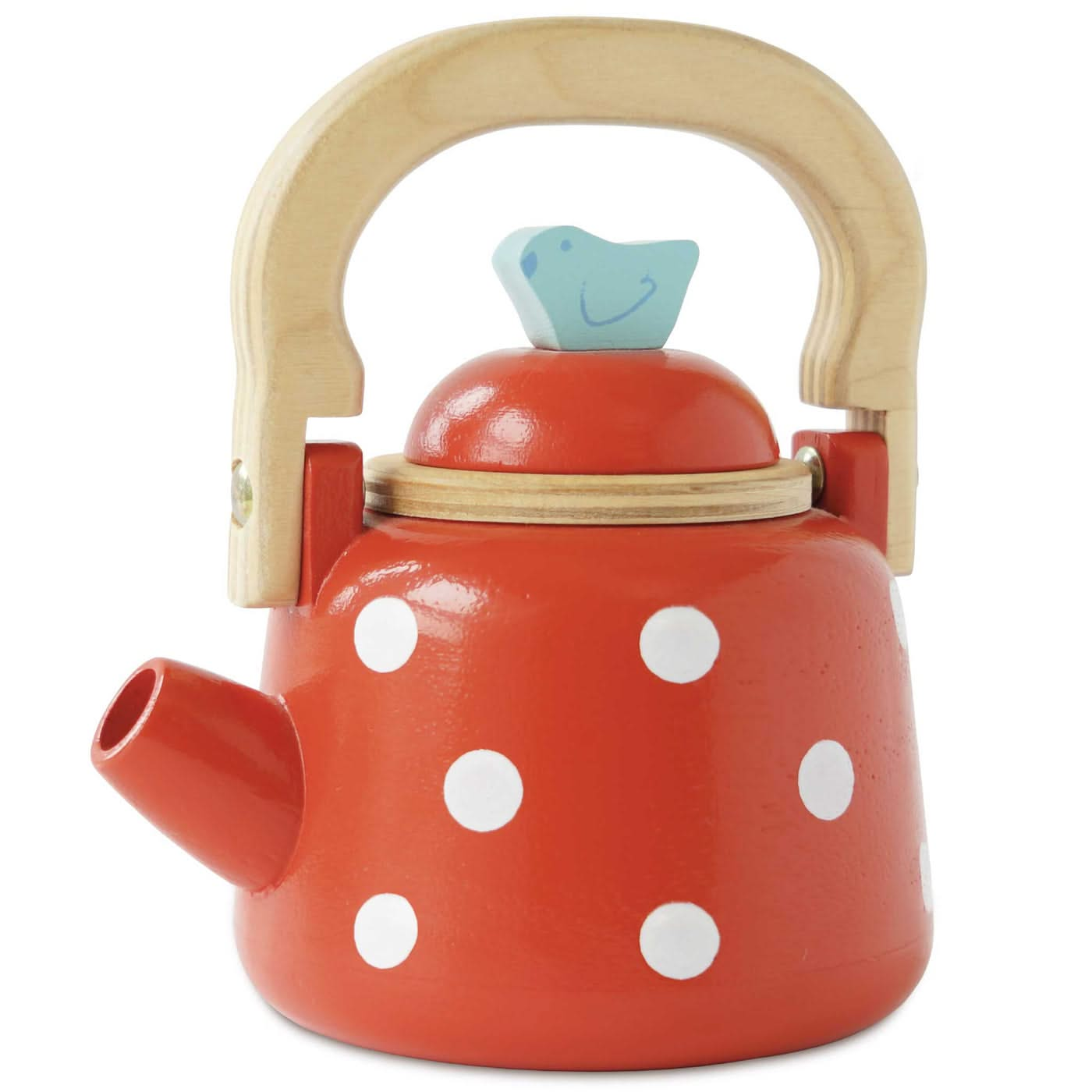 Vintage Dotty Wooden Kettle, Vintage Dotty Wooden Kettle,Pretend play,pretend play kitchen toys,kitchen toys,pretend play household,children's imaginative play ideas, Vintage Dotty Wooden Kettle,Vintage Dotty Wooden Kettle Serve a delightful traditional cuppa with this charming Vintage Dotty Wooden Kettle. Styled in a bold red with playful white polka dots, this beautifully crafted wooden kettle will spark imaginations and bring endless joy to little hosts. Perfect for interactive tea parties with friends,V