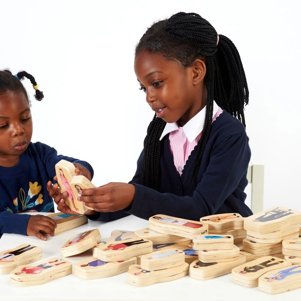 Wooden Community People Blocks, Wooden Community People Blocks,Physical Development ,motor skills,Personal Development,collaborative play, Communication Language,descriptive language, Expressive Arts and Design - imaginative play,Personal Development - self-awareness, Wooden Community People Blocks,Wooden Community People Blocks – A Diverse Set for Inclusive Imaginative Play Encourage your child to explore the world around them with our Wooden Community People Blocks—a thoughtfully crafted set of chunky woo