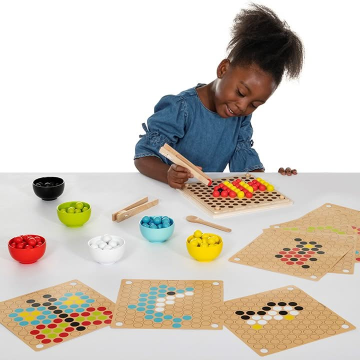 Wooden Fine Motor Pattern Balls, Wooden Fine Motor Pattern Balls,children's wooden toys,children's imaginative play ideas, Wooden Fine Motor Pattern Balls – A Fun and Educational Fine Motor Skills Toy Introduce your child to a world of creativity, colour recognition, and fine motor skill development with the Wooden Fine Motor Pattern Balls set. Specially designed for little hands, this engaging toy encourages children to explore patterns, improve dexterity, and develop essential cognitive skills in a fun an