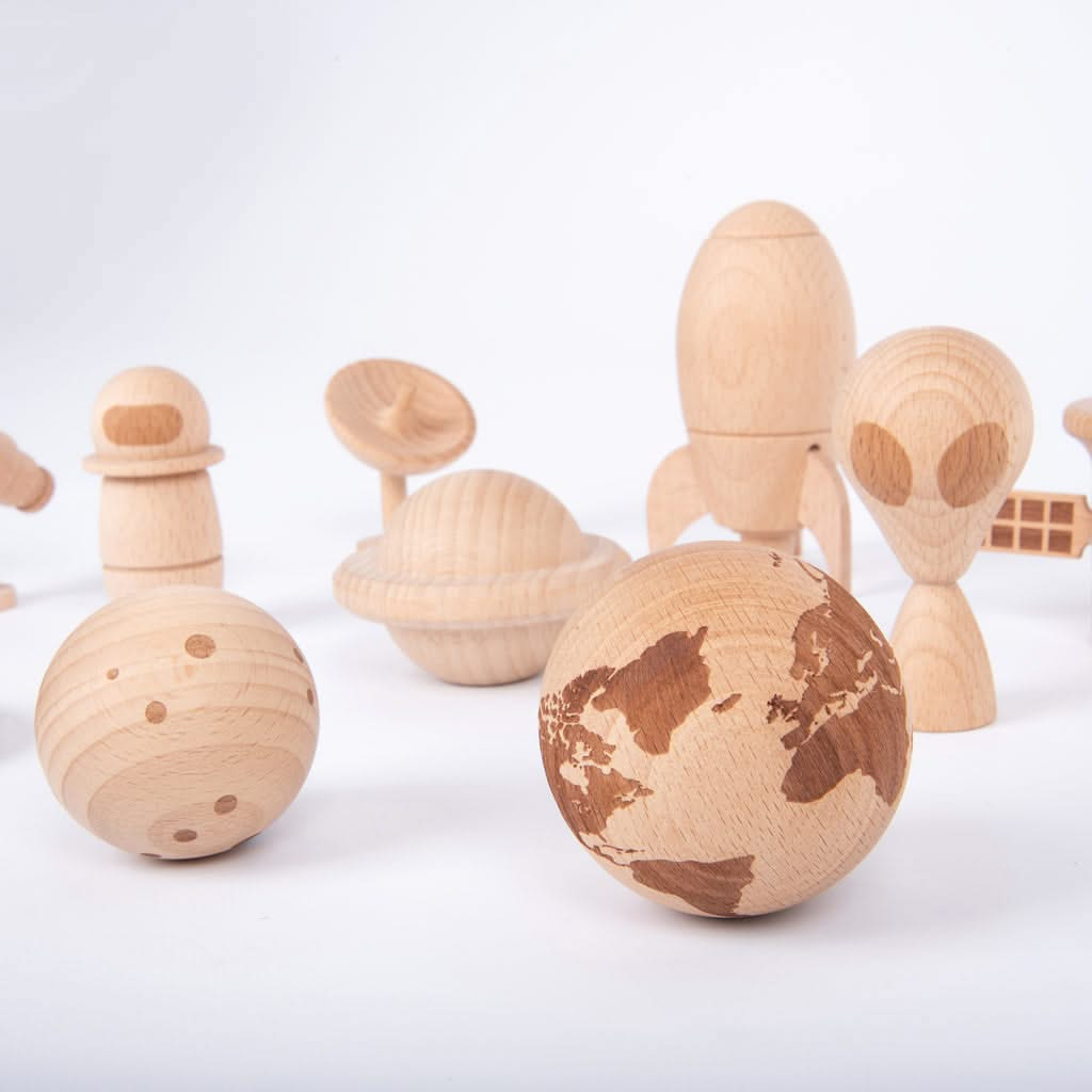 Wooden Space Adventure - Pk10, Wooden Space Adventure - Pk10, TICKIT Wooden space adventure,natural play resources,Heuristic Play babies,baby Heuristic Play,toddler Heuristic Play,Heuristic Play resources,Heuristic Play ideas, Wooden Space Adventure - Pk10,The TickiT® Wooden Space Adventure Set is an engaging, tactile collection designed to spark young imaginations and inspire discussions about space and the universe. Each piece is carefully crafted from smooth, solid beechwood, offering a natural look and 