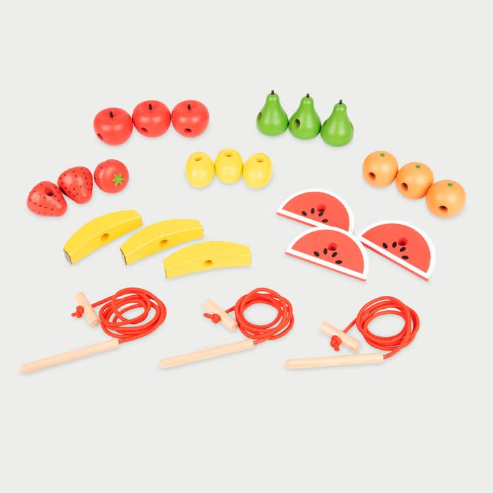 Wooden Threading Fruits 24 Pack, Wooden Threading Fruits 24 Pack, Numeracy educational materials, children's educational learning resources, children's learning materials, teaching resources for children, Wooden Threading Fruits 24 Pack,The Wooden Threading Fruits are perfect for promoting hand-eye and sequencing skills. Large, wooden pieces of fruit easy enough for small hands to manipulate. The Wooden Threading Fruits set is excellent for developing fine motor skills as well as sorting, matching and seque