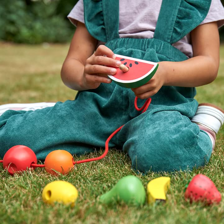 Wooden Threading Fruits 24 Pack, Wooden Threading Fruits 24 Pack, Numeracy educational materials, children's educational learning resources, children's learning materials, teaching resources for children, Wooden Threading Fruits 24 Pack,The Wooden Threading Fruits are perfect for promoting hand-eye and sequencing skills. Large, wooden pieces of fruit easy enough for small hands to manipulate. The Wooden Threading Fruits set is excellent for developing fine motor skills as well as sorting, matching and seque