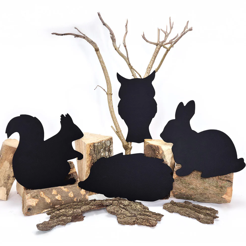 Woodland Animals Chalkboards Set of 4 (Owl, Rabbit, Hedgehog, Squirrel), Woodland Animals Chalkboards Set of 4,Outdor chalkboards for children, Woodland Animals Chalkboards Set of 4 (Owl, Rabbit, Hedgehog, Squirrel),The Woodland Animals Chalkboards Set of 4 is a delightful and versatile addition to any educational or play environment, ideal for fostering creativity and imaginative learning. Perfect for Forest School activities, classrooms,The Woodland Animals Chalkboards Set of 4 is a delightful and versati